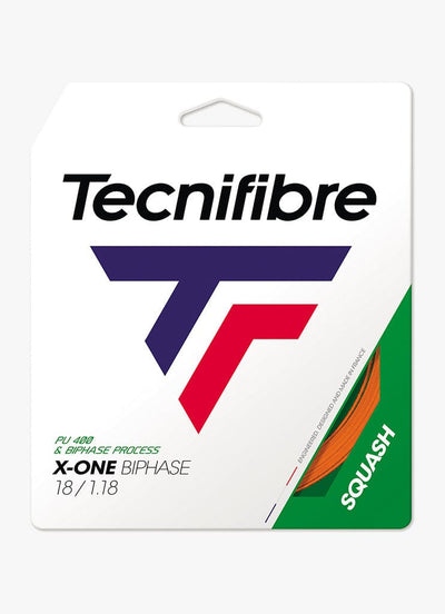 Tecnifibre X-one biphase squash 1,18 - Oranje- 10m Squash bespanning Tecnifibre 