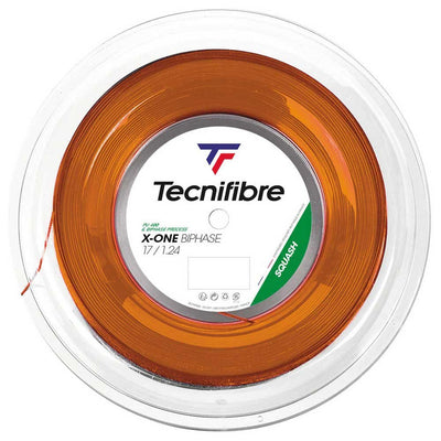 Tecnifibre 200m reel x-one biphase squash 1,18 - Oranje Squash bespanning Tecnifibre 
