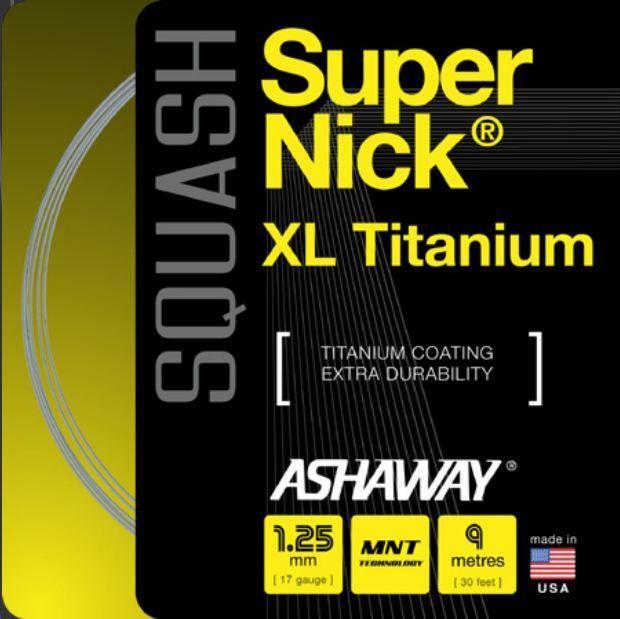 Ashaway supernick (9m) XL titanium 1,25mm Squash bespanning Ashaway Grijs 