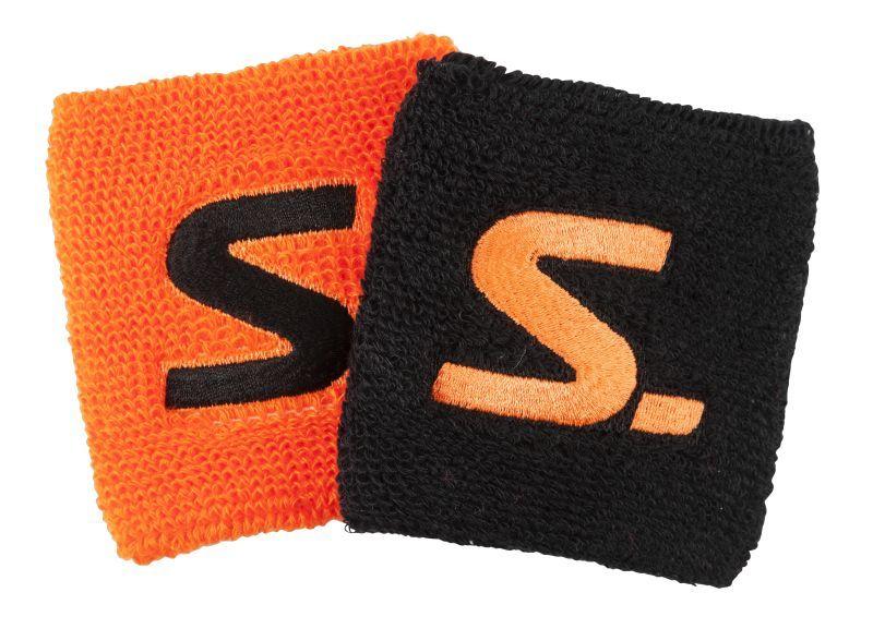 Salming polsband (8cm - 2pack) Hoofd/ polsbanden Salming Zwart; Oranje 