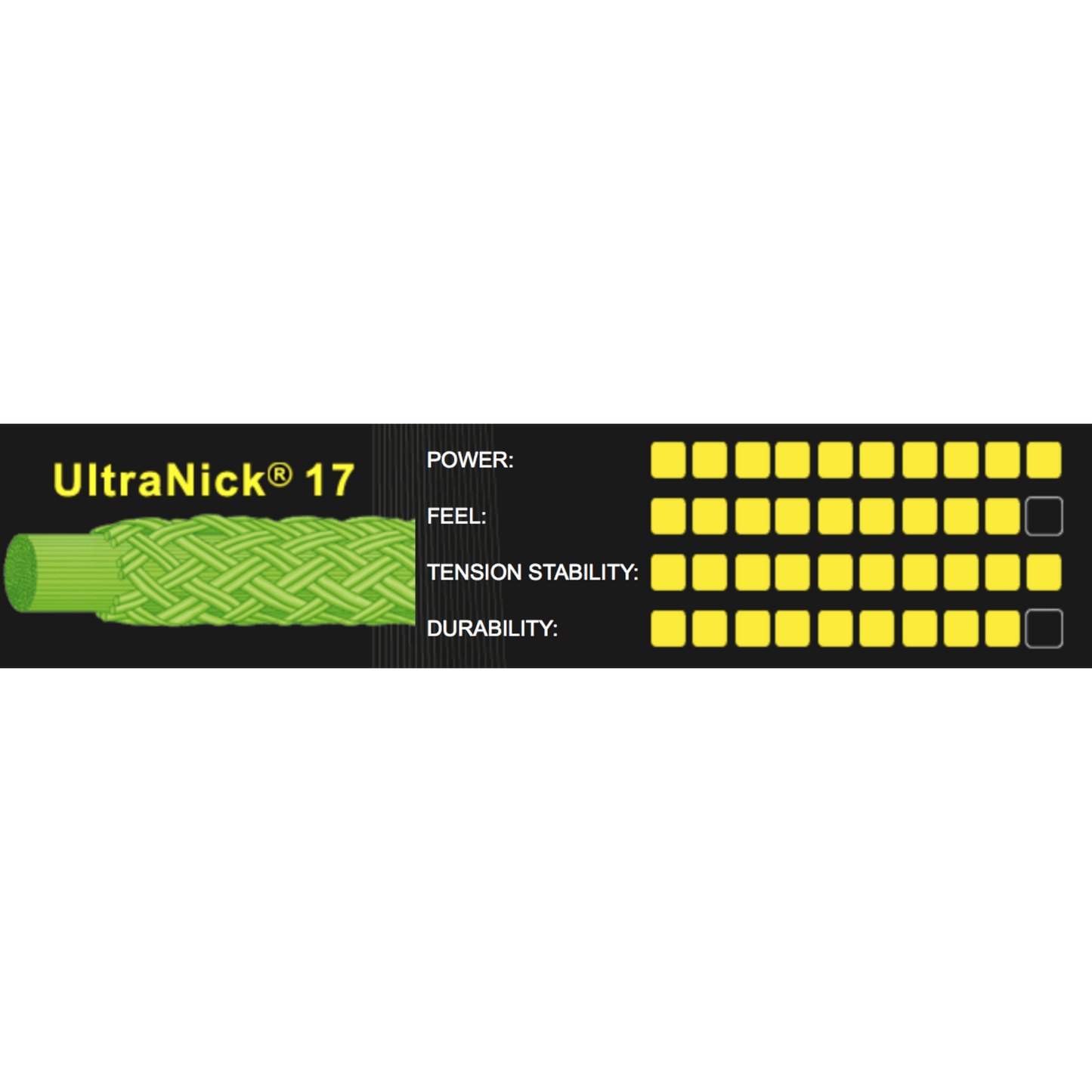 Ashaway Ultanick 17 (9m) Green 1.25mm Squash bespanning Ashaway