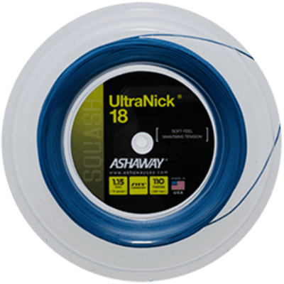 Ashaway Ultanick 18 (110m) Blue 1.15mm Squash bespanning Ashaway Blauw