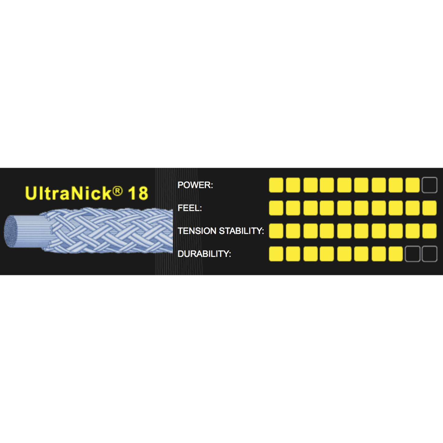 Ashaway Ultanick 18 (9m) Blue 1.15mm Squash bespanning Ashaway