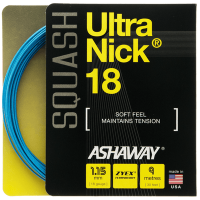 Ashaway Ultanick 18 (9m) Blue 1.15mm Squash bespanning Ashaway Blauw