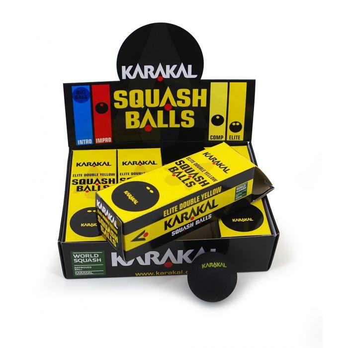 Karakal Squashbal dubbel geel - Doos Squash ballen Karakal